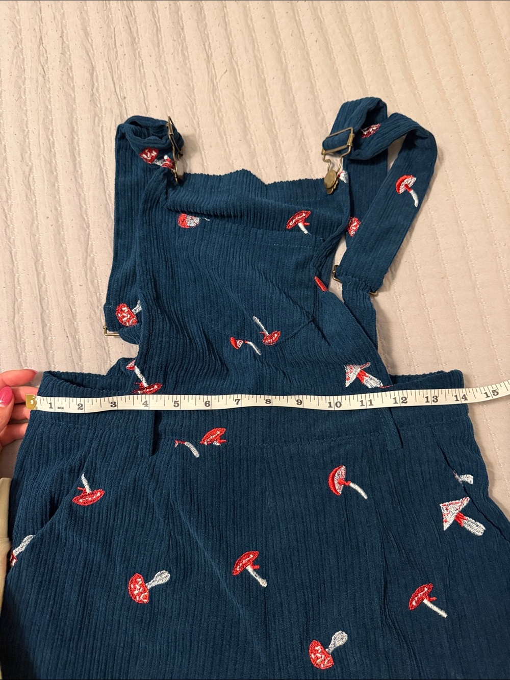Dark Blue Mushroom Embroidered Jumpsuit - Picture 5 of 5